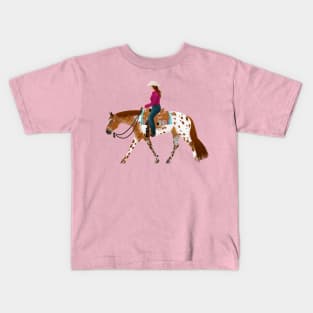 Flashy Appaloosa Western Pleasure Horse - Equine Rampaige Kids T-Shirt